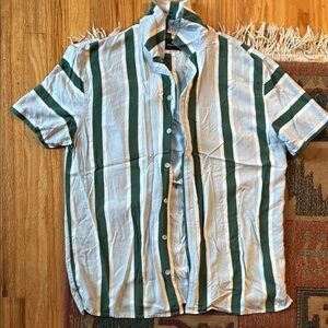 Original Use Green and White Button Up